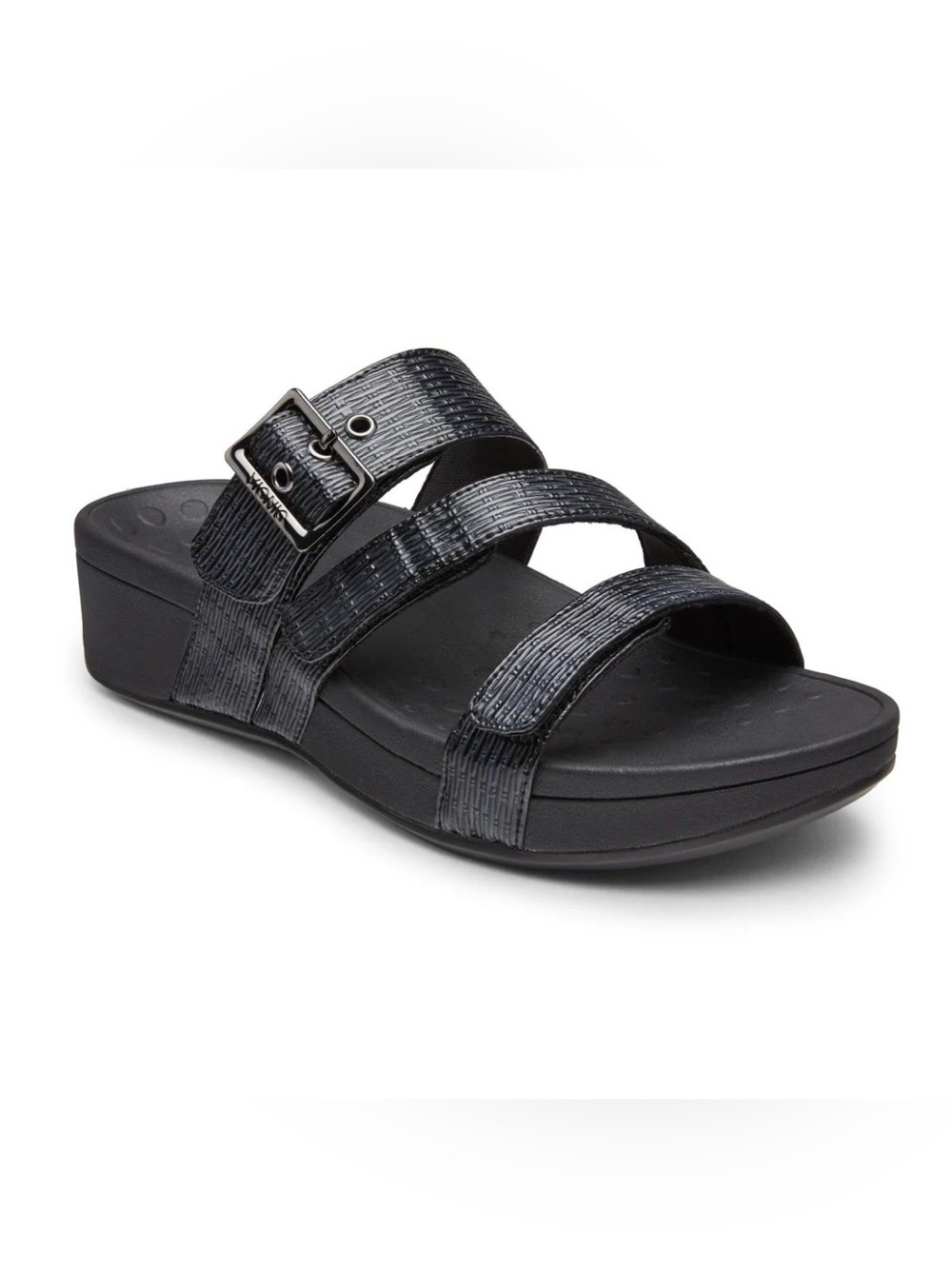 Vionic Women's Pacific Rio Adjustable Platform Sandal Woven Black